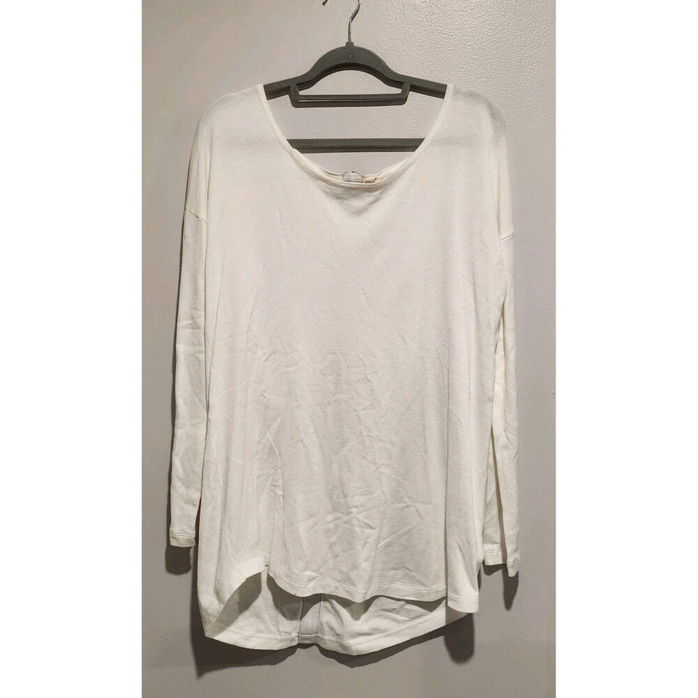 Soft Surroundings Margulies Zipper Back Sweater Tunic Shirt Ivory Size Large